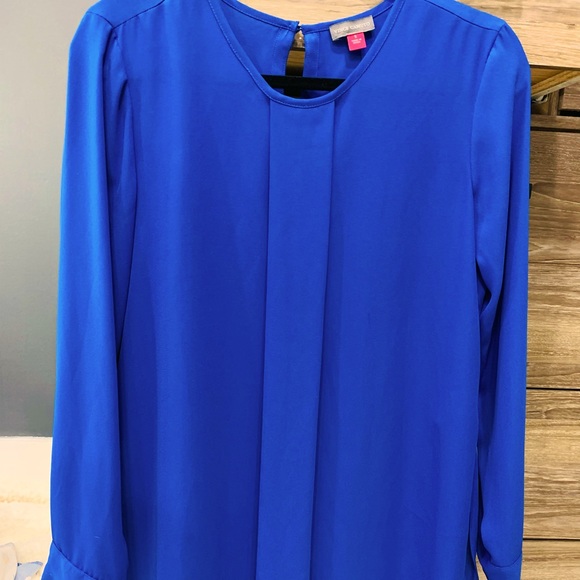 VINCE CAMUTO cobalt blue high low blouse. Size. S - Picture 7 of 9